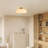 Mid-century Modern Beige Semi Flush Mount Ceiling Light-116510844