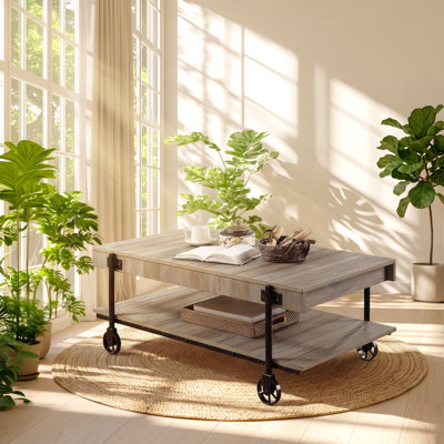Table basse à tablettes ouvertes Mobilya l 47,25 po x P 25,63 po x H 18 po