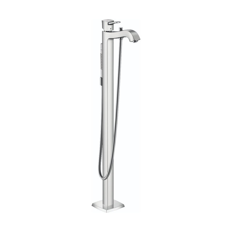 Metropol Classic Single Handle Floor Mounted Freestanding Tub Filler Trim with Hand Shower, Chrome