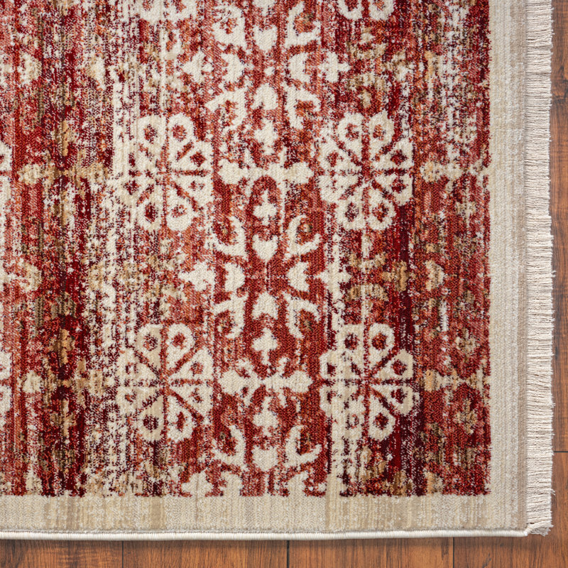 Mirabelle Floral Area Rug in Rust, Rectangle 8'5" x 11'5"