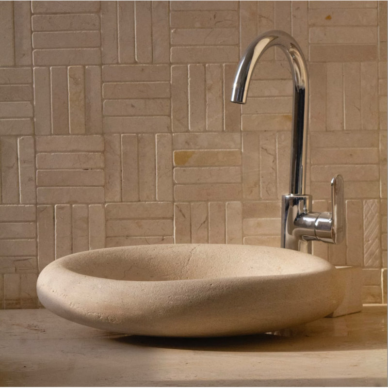 16.6'' L Bathroom Sink, Cream
