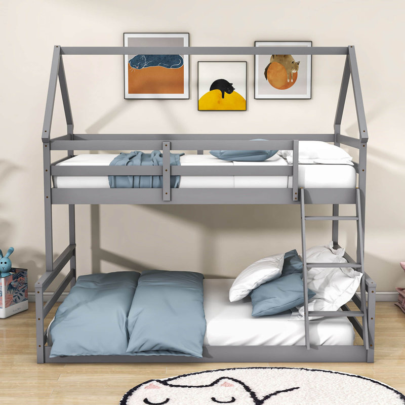 Ashwaubenon Kids Twin Over Full Bunk Bed, Gray