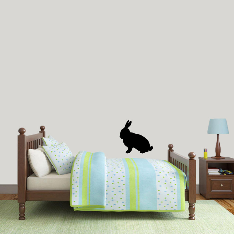 Décalcomanie murale silhouette de lapin, Noir