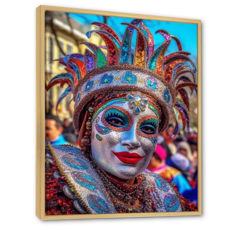 New Orleans Mardi Gras Celebrations IV, Cadre naturel flottant, H 40 po x l 30 po x P 1,5 po
