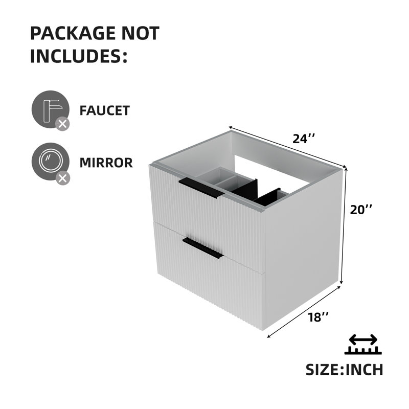 Meuble-lavabo blanc 24 po (lavabo non inclus) | Idée de cadeau