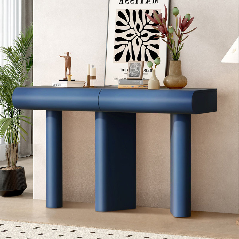 Beaumont 47.6'' Console Table, Navy Blue