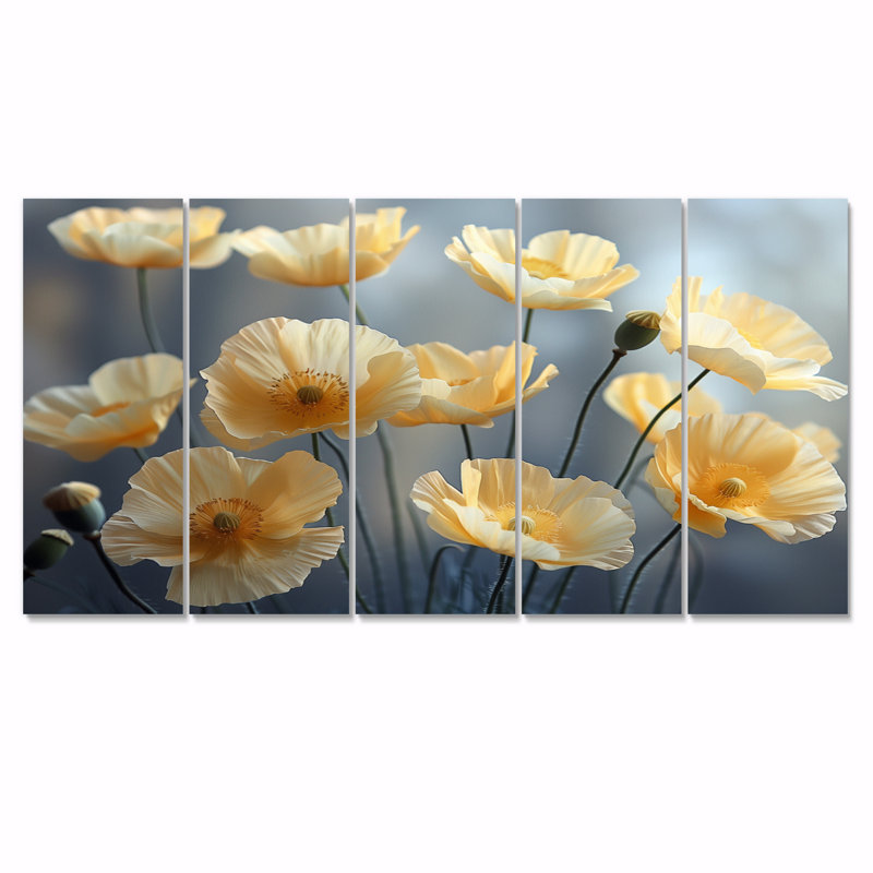 Eshan - coquelicots, ensemble d'art sur toile, H 28 po x l 60 po