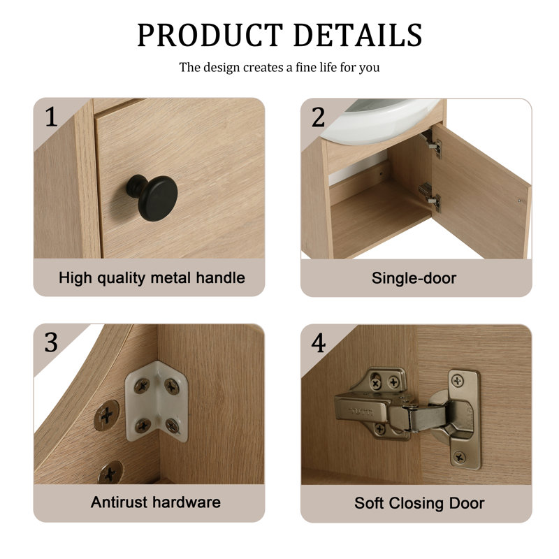 Ensemble de meuble-lavabo simple 18,57 po avec plateau en céramique Cyndee