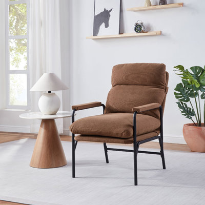Chaise d'appoint inclinable avec dossier réglable brun