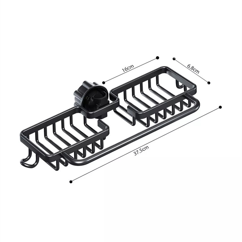 Support d'évier pour cuisine et salle de bain, support de drain amovible en acier inoxydable avec plateau d'égouttement et support pour éponge de salle de bain