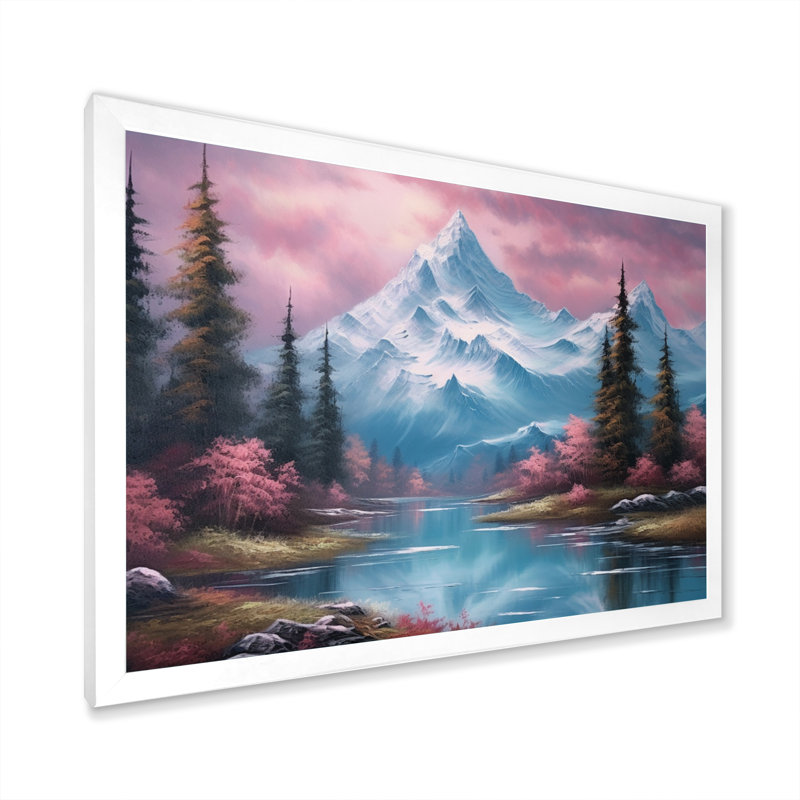 Mountain View Bliss II - reproduction sur toile, Cadre simple blanc, H 24 po x l 32 po x P 1 po