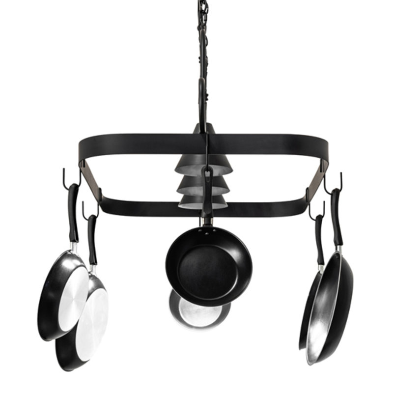 Elana Steel Handcrafted Rectangle Hanging Pot Rack