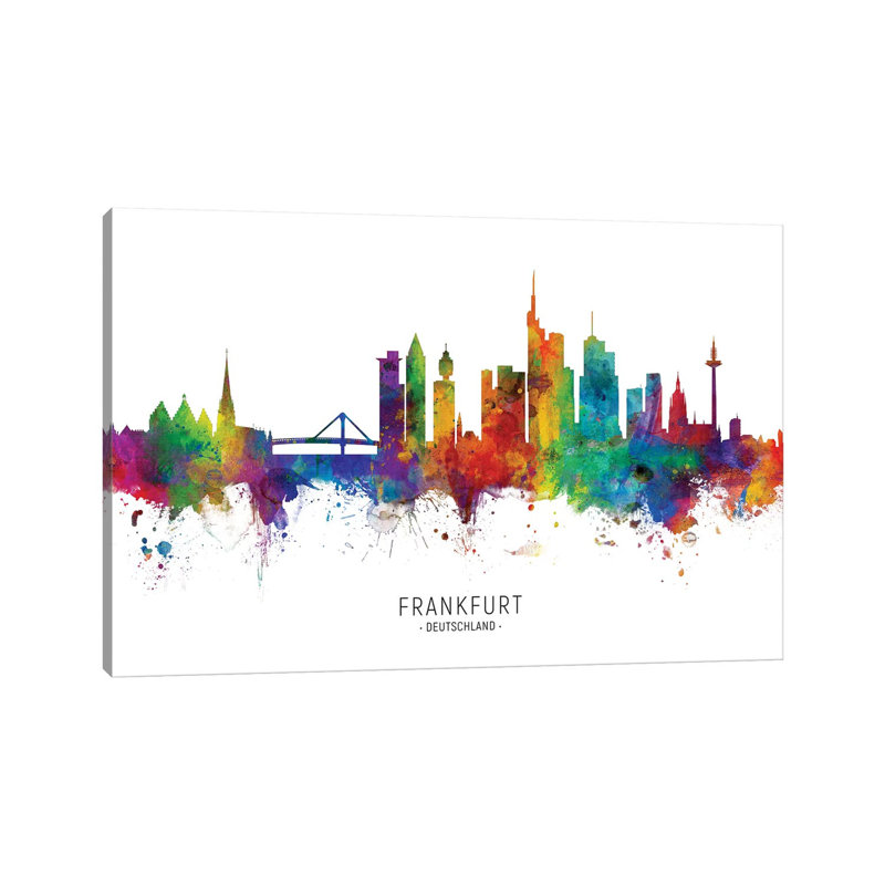 Frankfurt Germany Skyline by Michael Tompsett - Wrapped Canvas Print, 66.04 cm H x 45.72 cm W x 1.91 cm D