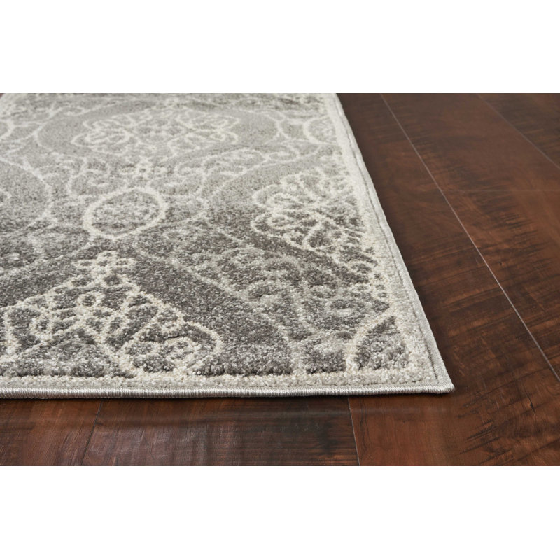 Tapis gris clair / beige en polypropylène Arliana