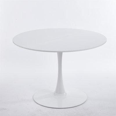 42.1"White Color Top Tulip Table Mid-Century Dining Table For 4-6 People With Round Mdf Table Top (Only Including Table)