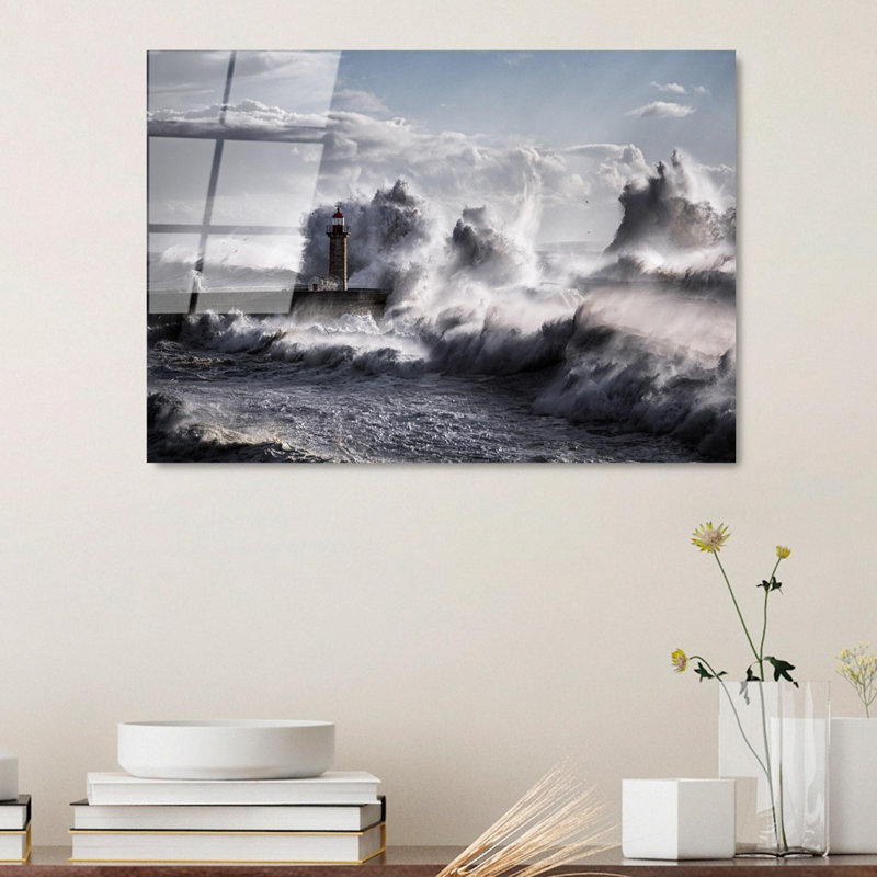 Élégante peinture décorative en verre trempé de 19,7 po x 27,6 po | 100% verre trempé, épaisseur: 0,16 pouce | Parfait pour la décoration intérieure, le salon et le bureau | Superbe œuvre d'art avec une esthétique moderne