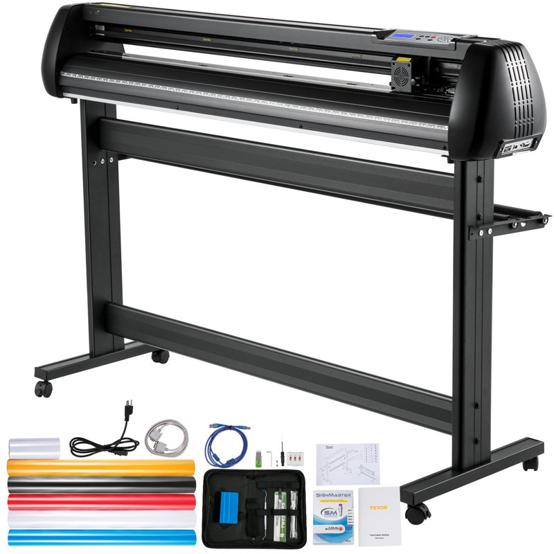 Vinyl Cutter, 53inch Vinyl Cutter Plotter with Stand, Adjustable Speed Force for Sign Making Vinyl Plotter, SignMaster Software Vinyl Tape Tools Vinyl Printer Available with COM USB Bluetooth