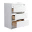 Meuble-lavabo autoportant de 36 po pour salle de bain avec lavabo en résine, une armoire de rangement et une armoire murale, tiroirs à fermeture en douceur, finition blanc brillant, charme en contreplaqué dans les petites pièces, mises à niveau