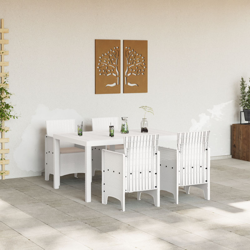 Ensemble repas 5 pièces vidaXL, Anthracite, Beige