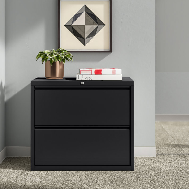 36'' Wide 2 -Drawer Steel File Cabinet, Black