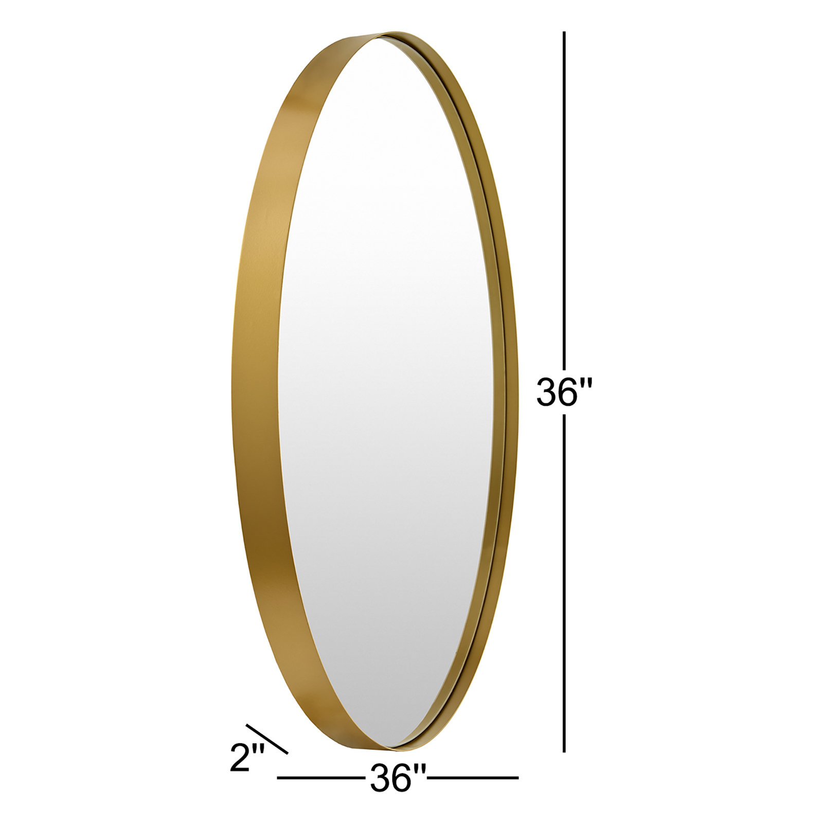 Wall Mirror, Gold, 36" x 36"