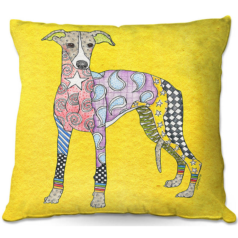 Reversible Throw Pillow, 16" x 16", Yellow