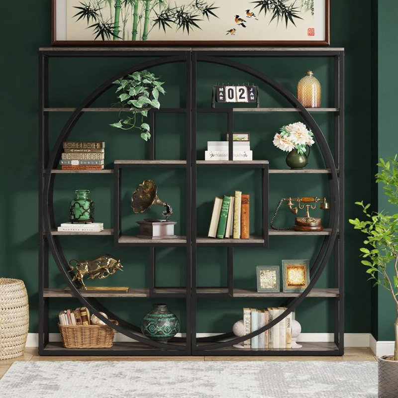 Bibliothèque 1 pièce en panneau de particules noir polyvalent, H 70,47 po x l 31,49 po x P 11,81 po, Brown