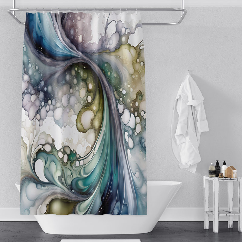 Rideau de douche abstrait, H 83 po x l 70 po