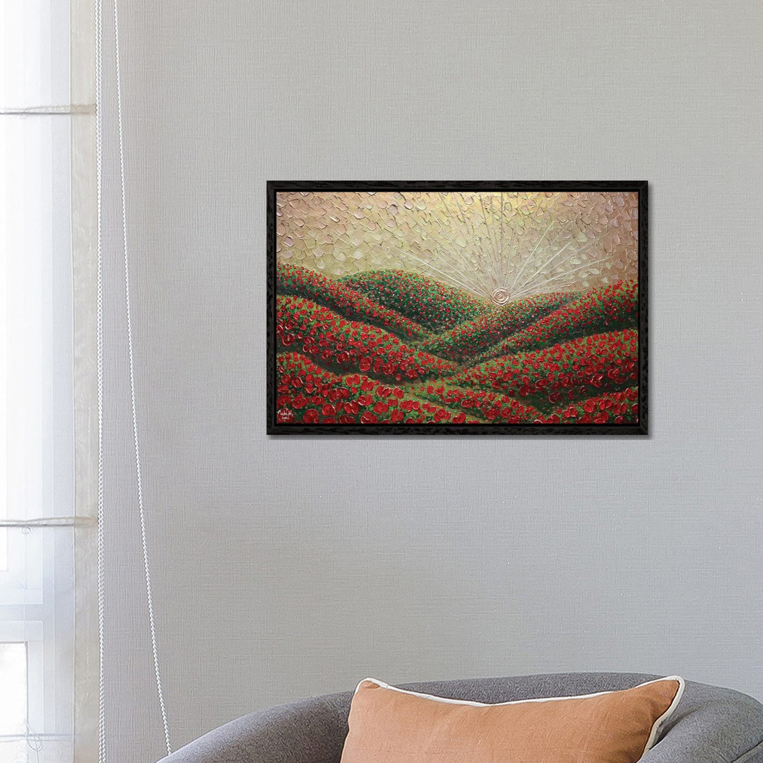 Hidden Hills - Gold Red von Nada Khatib - Galerie-verpackte Leinwand Giclée auf Leinwand