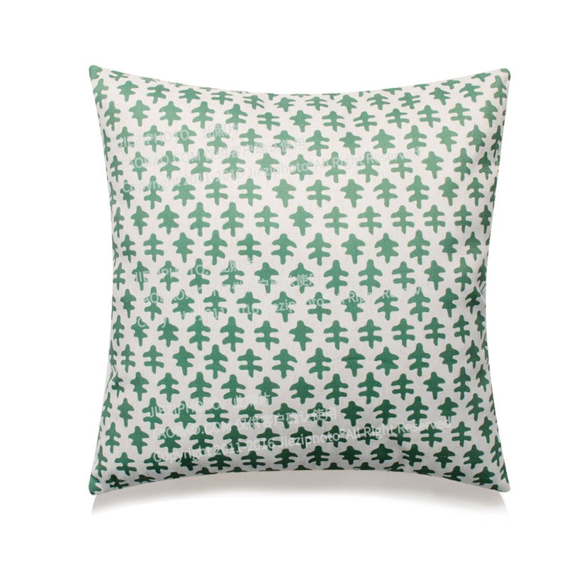 Coussin Michael, Vert / blanc, Pas de bourre, 20"H x 20"W