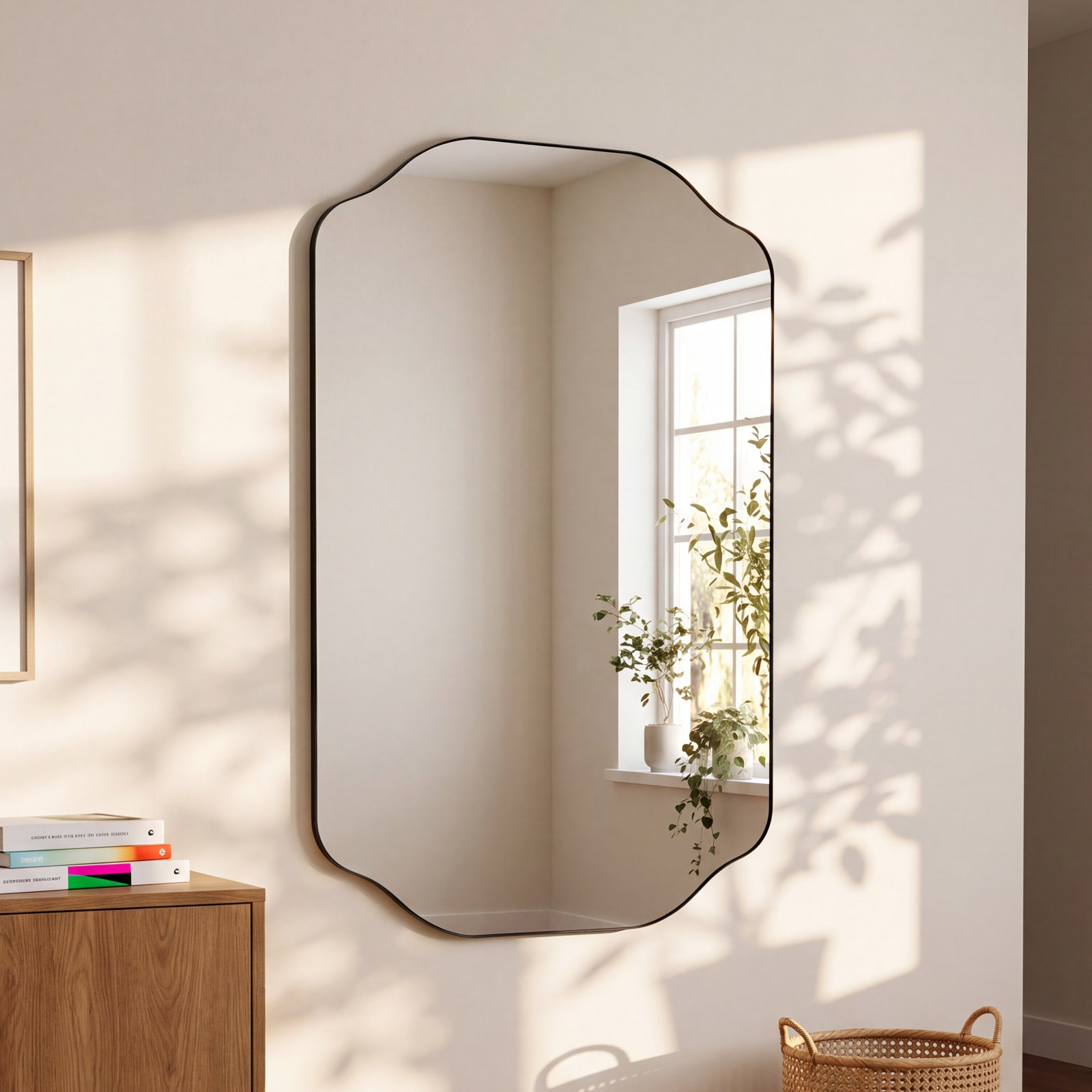 Eaton Metal Scalloped Mirror, Silver