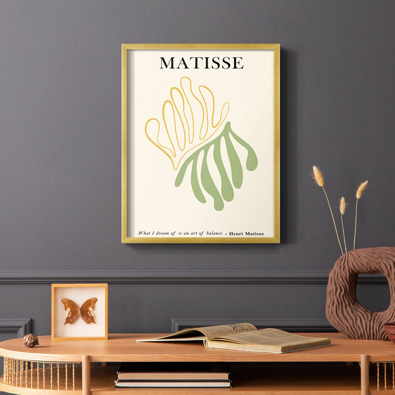 Matisse CDL XXXV, reproduction encadrée - bois massif, Cadre doré simple, H 10 po x l 8 po