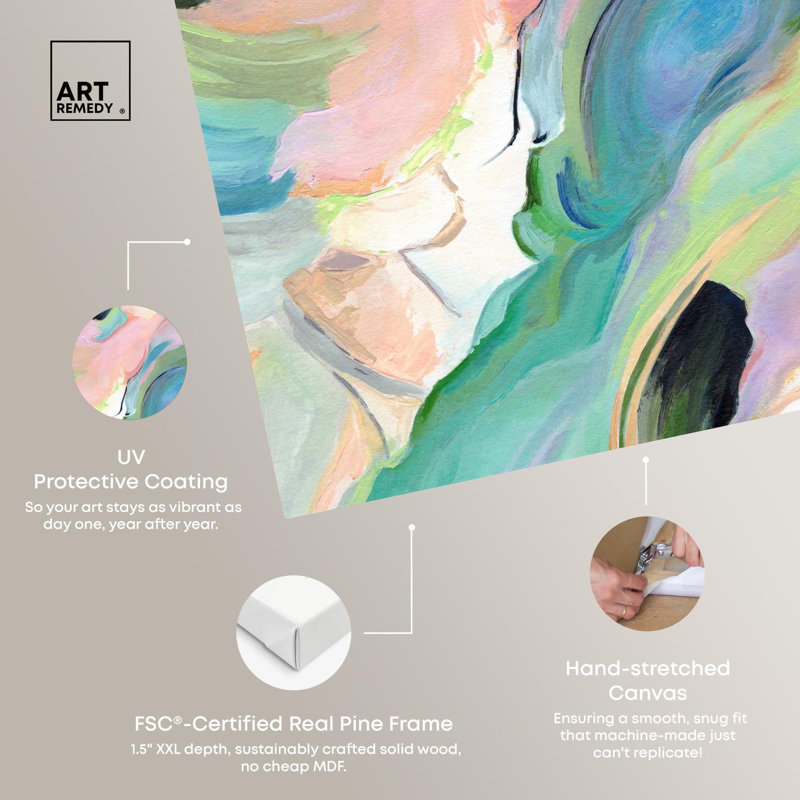 The Dreamer part I Canvas Colourful Abstracts by Art Remedy, 54" H x 36" W, Wrapped Canvas