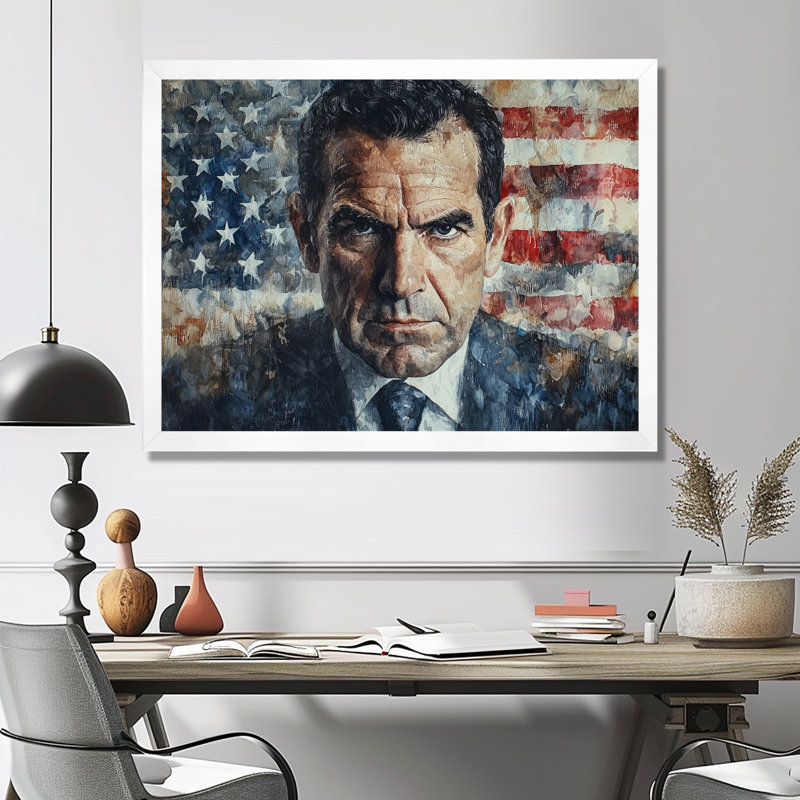 Steinar - Fashion Wall Art, H 34 po x l 44 po, Cadre flottant, Blanc