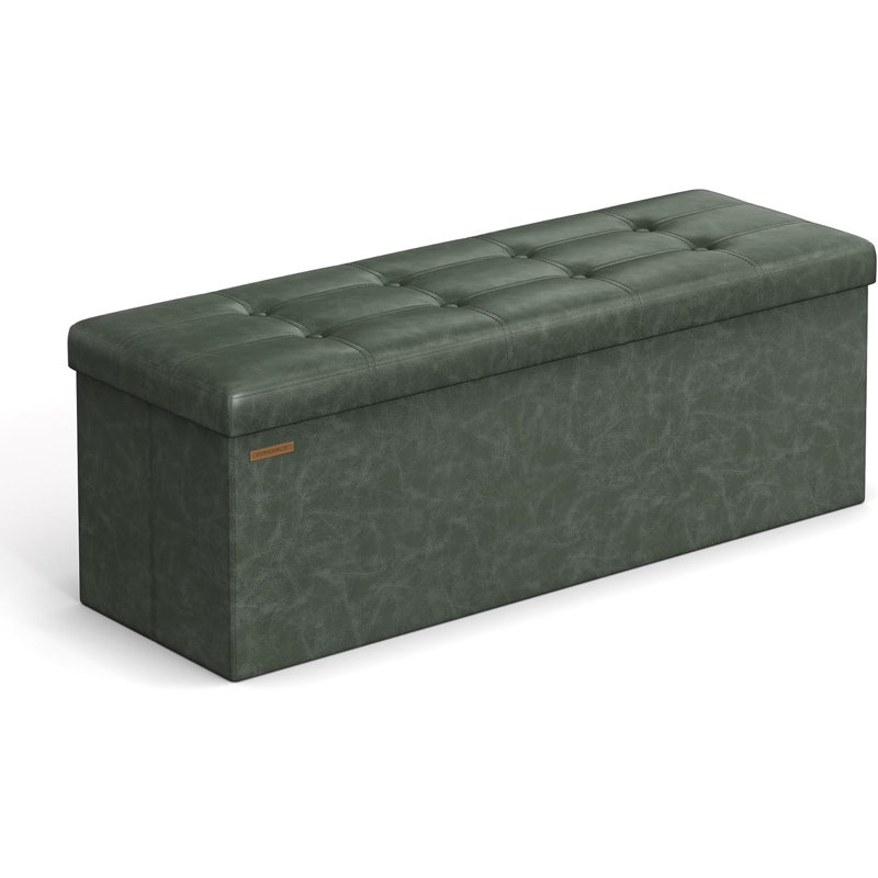 Storage Ottoman Bench, Forest Green