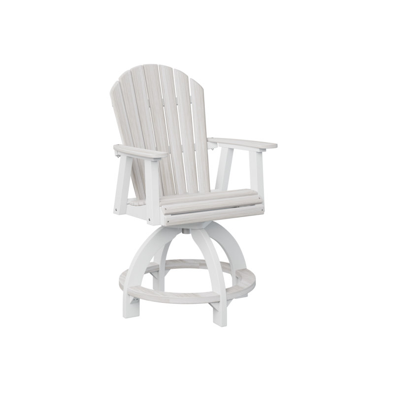 Chaise de comptoir pivotante Dawnita, Coquillage, 22.5"
