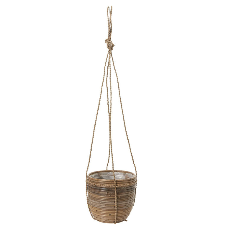Pot à fleurs suspendu en bois Russeaville, H 35 po x l 7,75 po x P 7,75 po