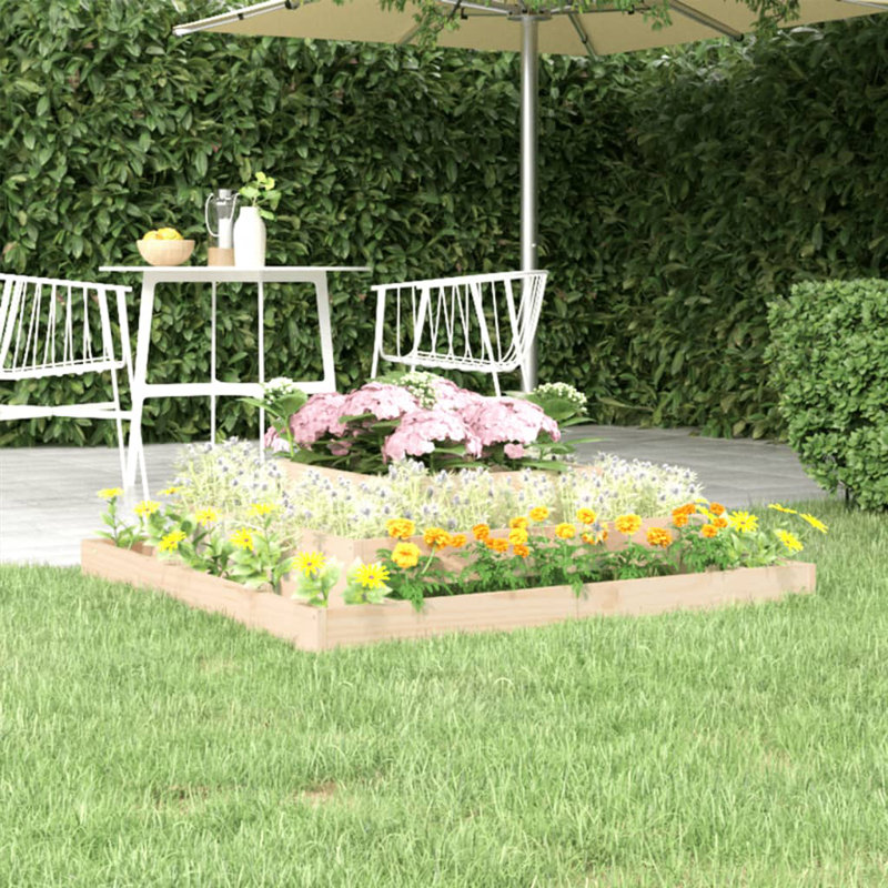 Adner Self-Watering Wood Raised Garden Bed, Oak, 27cm H x 110cm W x 110cm D