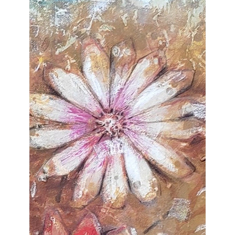 Fleurs colorées | Technique mixte sur toile | Par Dhananjoy Das