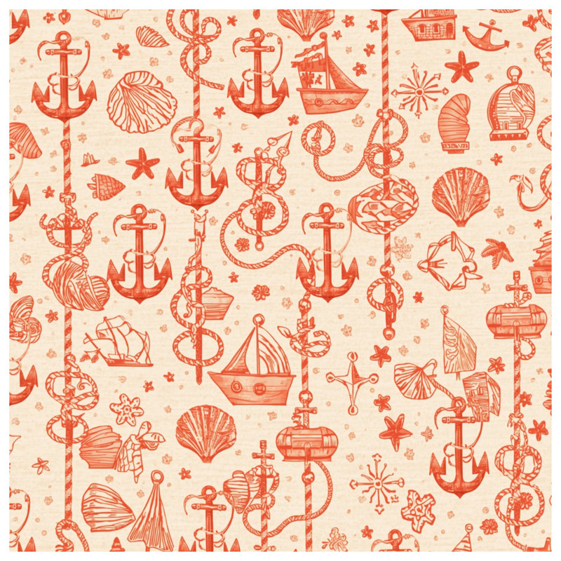 Rideaux de douche Nautical Anchor Shells, L 70 po x H 93 po