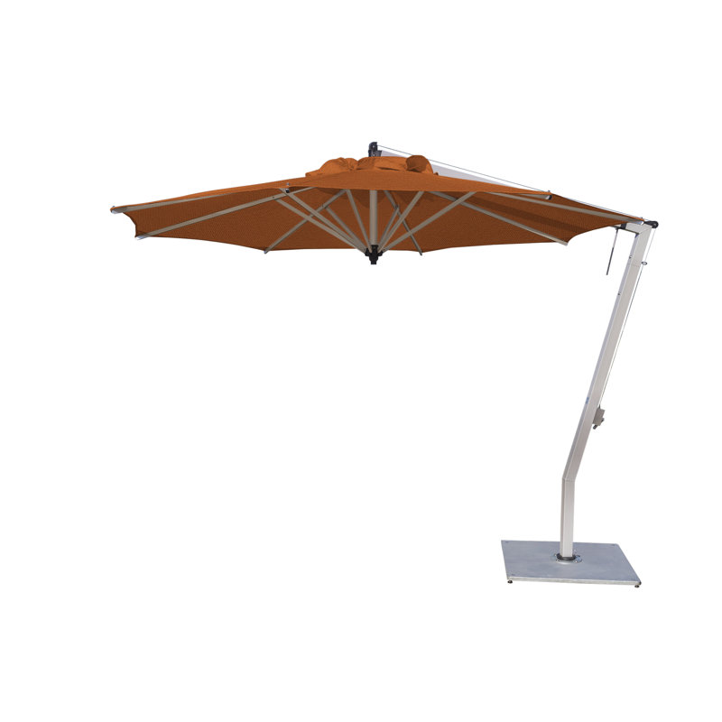 Picollo 10.5' Round Cantilever Umbrella, Double Stack Metal Plate, Lemon