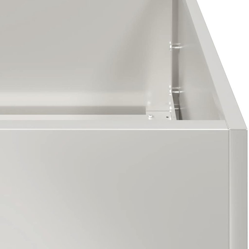 Metal Planter Box, Light Gray, 15.75" H x 47.24" W x 15.75" D