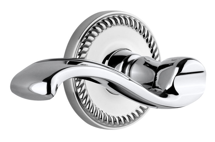 Grandeur Newport Rosette Double Dummy with Portofino Lever, Bright Chrome