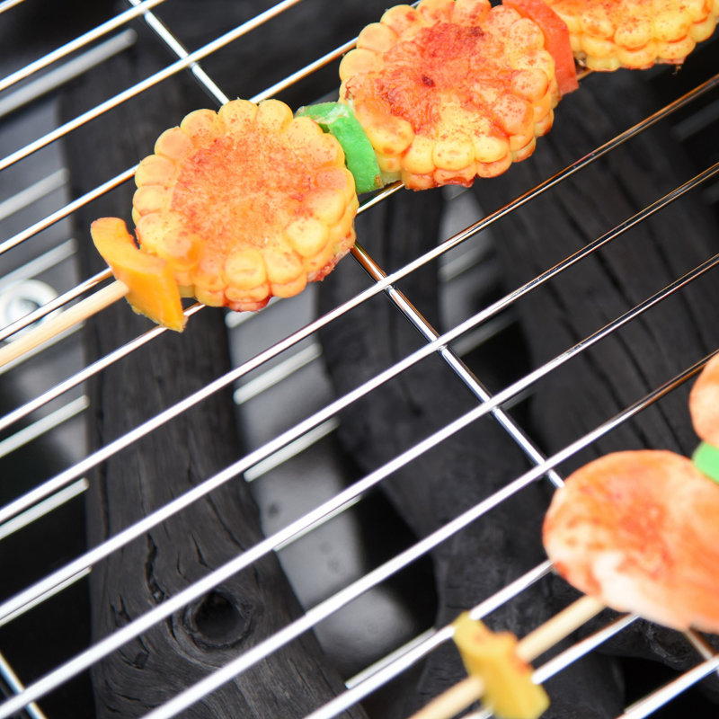 Outsunny 21" Portable Charcoal Grill With Wheels And Bottom Shelf