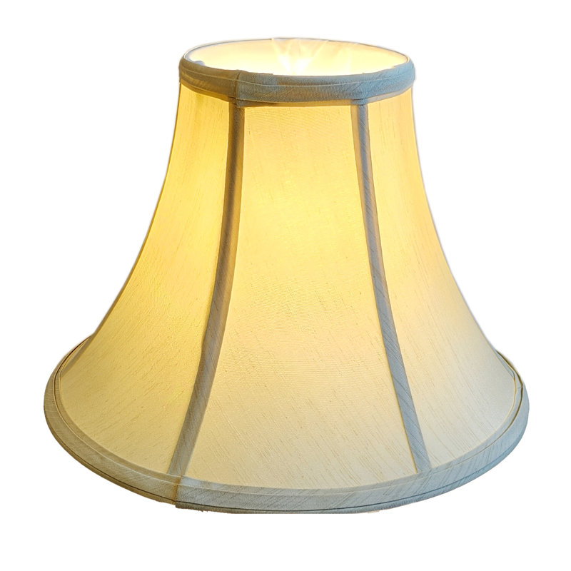 Faux Silk Bell Shaped Lampshade Fabric Bell Lamp Shade ( Screw On ) in Cream, 25.5cm H x 35.5cm W x 35.5cm D