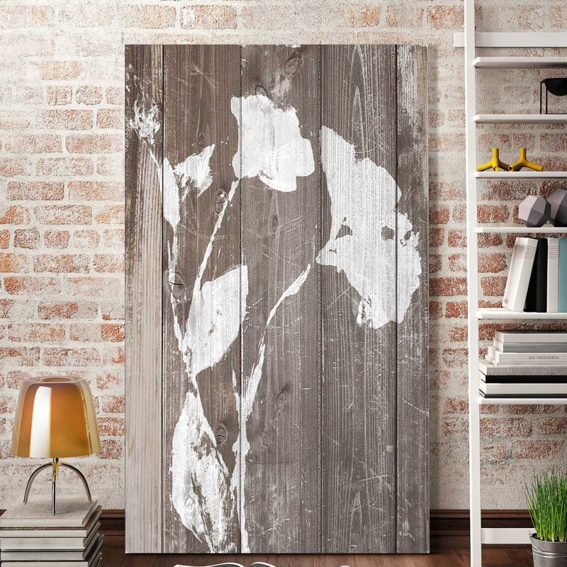 «Brown Floral Whisper on Wood II», impression, H 30 po x l 18 po x P 1 po, Toile tendue
