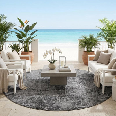 Tapis d'intérieur rond 8 po