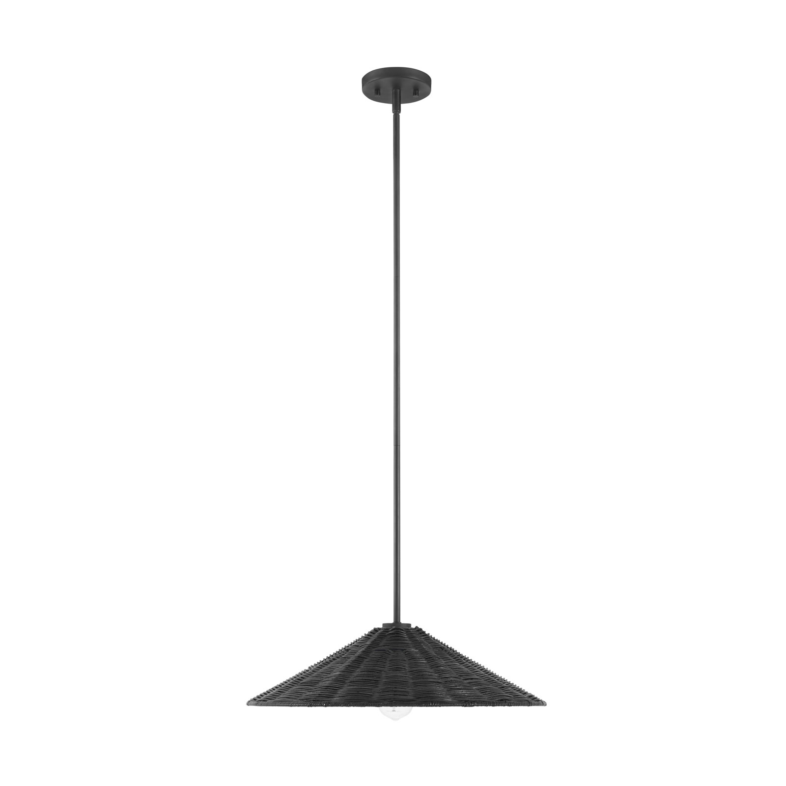 Lilliana 1-Light Dimmable Height Adjustable Pendant , Matte Black, 5" H x 20" W x 20" D