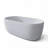 51 inch Matte White Solid Surface Freestanding Soaking Bathtub with Overflow and Pop-up Drain