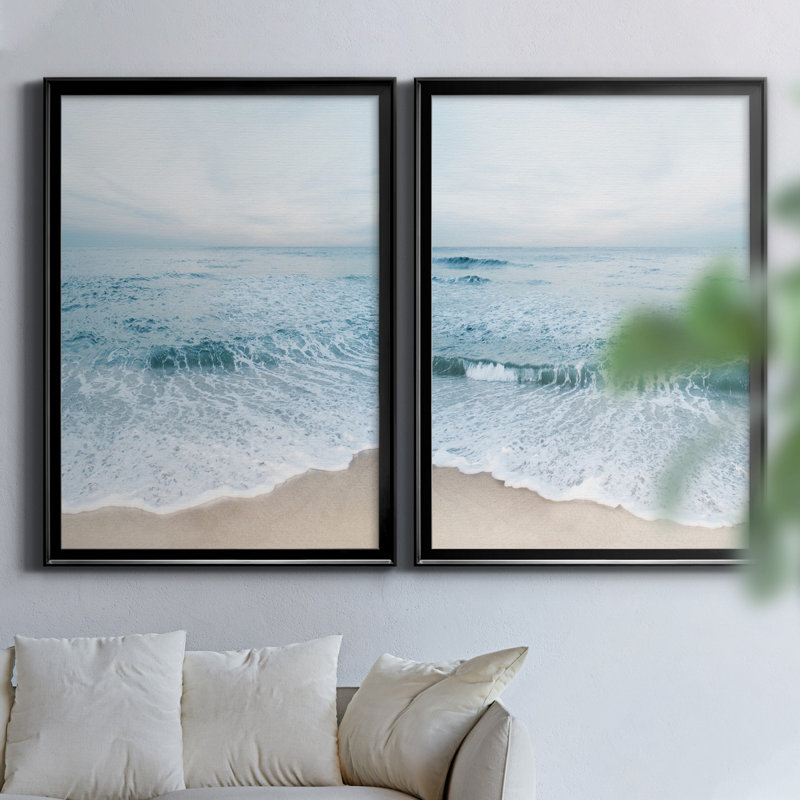 Tranquil Ocean I - ensemble de 2 reproductions, Aucun mat, H 31,5 po x l 47 po x P 1,5 po, H 18,5 po x l 49 po x P 1,5 po
